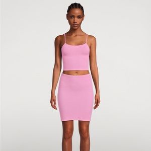 NWT Hunza G Hot Pink Shirred Mini Skirt O/S